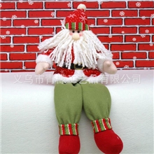 供应中国红经典布艺娃娃坐姿带腿圣诞老人公仔圣诞雪人多款