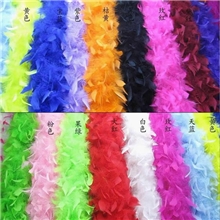 厂家直销2米40g大羽毛条花束包装材料火鸡毛火片婚房婚庆装饰