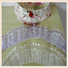 批发义乌5cm桃心双层蕾丝花边卡通花束鲜花包装材料28码长