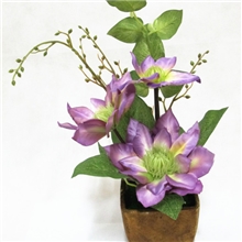 仿真盆栽铁线莲仿真盆栽植物花卉假花盆栽仿真花盆栽批发市场