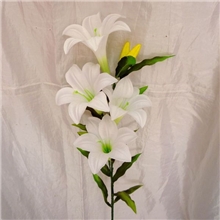 6头仿真香水百合假花铁炮百合人造绢花厂家直销外贸品质小额批发