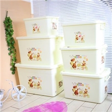 批发供应180升小熊滑轮整理箱塑料收纳箱全新料塑料箱