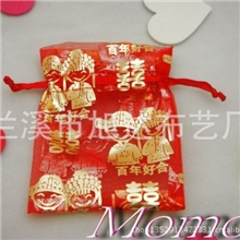 厂家专业生产时尚珍珠纱礼品袋束口袋烫金/银袋雪纺纱珠宝包