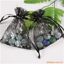 黑色纱袋抽绳纱袋束口纱袋首饰袋纱袋订做束口袋厂家