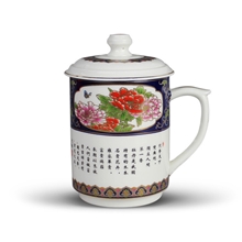 厂家供应鼎艺陶瓷杯高档陶瓷杯德化陶瓷杯元首杯-国色天香