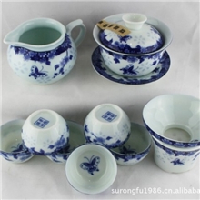 供应陶瓷茶具青瓷蝶恋花陶瓷茶具高档陶瓷茶具套装茶具批发