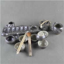 供应茶具功夫茶具活陶黑色托盘茶之道功夫茶具紫砂茶具批发