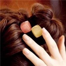 C05义乌梵尚韩国进口正品发饰韩版头圈糖果色方块发圈高档发绳