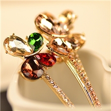 韩国正品蝴蝶结边夹水晶水钻发饰发夹头饰刘海夹一字夹