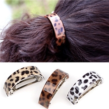 韩版发饰头饰豹纹弹簧夹弧形发夹环保亚克力发卡马尾扣