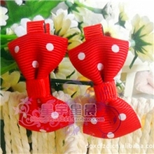 韩国儿童饰品批发超低价厂家直销红波点喜庆款衣服配饰赠品