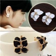 新款叶子水钻耳环女款明星气质高档耳夹波西米亚风仿过敏