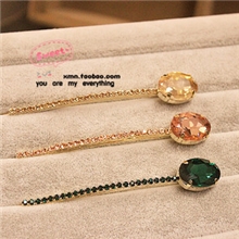 韩国水钻发夹边夹一字夹百搭发饰头饰BJ002