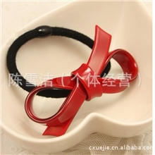 韩国进口发饰酒红色亚克力蝴蝶结发夹发圈发绳头绳头饰特价