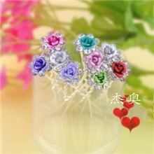 新娘盘发饰品韩版镶钻发簪玫瑰花发饰插针头饰批发厂家直销