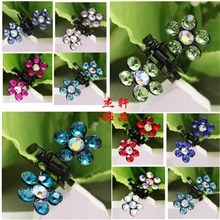 韩版儿童盘发头饰大号梅花小抓夹水钻8字夹厂家直销批发