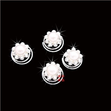 杰轩饰品头饰发饰镶钻螺旋夹盘发珍珠花朵叉花厂家直销批发