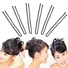 女人我最大U型盘发夹盘发工具U形夹金属黑色小卡子U型可批发