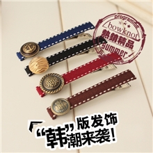 小陌手工一字夹韩版缎带蝴蝶结发夹少女发卡厂家直供复古风边夹