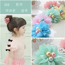 【2元店】高档韩版发饰雪纺珍珠头花diy发饰儿童头饰义乌批发