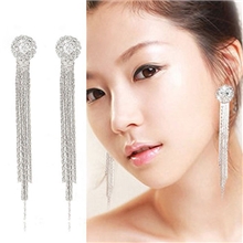 B1221明星同款流苏耳环耳钉批发无耳洞螺旋耳夹