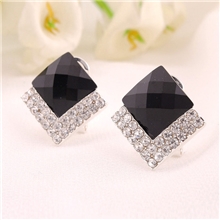 B1246淘宝热卖耳环耳钉方形镶钻螺旋无洞耳夹饰品批发