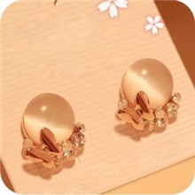 C308韩国饰品新款镶钻气质蝴蝶璀璨猫眼石耳钉耳环耳饰