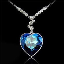 0251经典泰坦尼克号纪念版海洋之心大款欧美饰品水晶项链