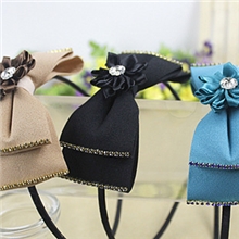 韩国发饰时尚头饰批发手工双层蝴蝶结花发箍