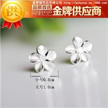 2013新款饰品925纯银饰品唯美立体造型淑女韩版紫荆花耳钉