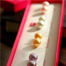 出口欧美外贸饰品Vintage复古名媛赫本珍珠耳钉耳环超值5对礼盒装