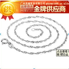 韩国饰品女款水波链925纯银项链厂家直销批发单链爆款配链