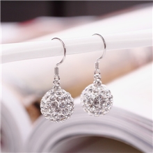 义乌小饰品锆石可爱公主耳坠925纯银耳环韩版高档耳钉银耳饰