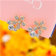 厂家直销出口韩国耳钉经典五瓣花精品耳环无孔耳夹批发定制