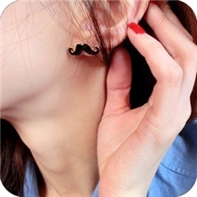 260韩国饰品原单欧美外贸复古滑稽可爱小巧小胡子耳钉无耳洞耳夹