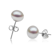 925银8-9MM天然淡水珍珠耳钉珍珠耳环防过敏厂家直销小额批发