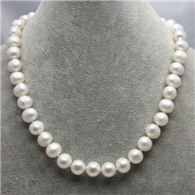 天然淡水珍珠项链10-11MM正品成品圆珠项链混批发外贸尾单清仓