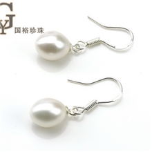 7-8mm水滴形天然淡水珍珠耳环米型珍珠耳环小额混批摆地摊首选