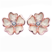 威妮华韩版饰品时尚茉莉香耳钉镶碎贝五瓣花耳饰热卖爆款