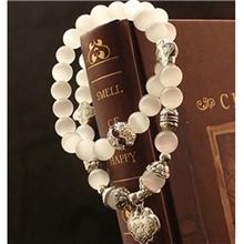 韩版手链批发纯手工制作猫眼石冰肌玉骨出入平安长命锁手链