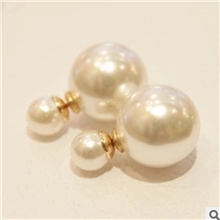 2013早秋海报主打款双面珍珠耳钉女（双面都可佩戴）耳环饰品