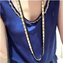 欧美风复古朋克金属时尚百搭多层次项链长款韩国女毛衣链