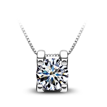 925纯银项链女唯一吊坠镶八心八箭锆石韩国银饰品批发银链子