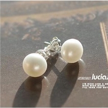 883【爆款】8MM简约珍珠小豆子耳钉耳环韩版饰品批发混批包邮