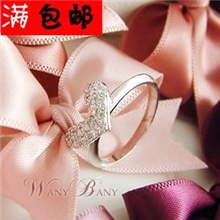 340日韩饰品满钻闪亮爱心戒指指环千寻饰品批发混批包邮