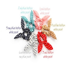 韩版小兔耳朵发圈头绳蝴蝶结头花橡皮筋发饰头饰波点发圈发绳包邮