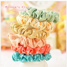 韩版发饰甜美糖果色布艺波点发圈发绳头绳皮筋女圆点2g皱褶包邮