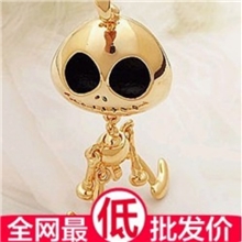欧美外贸饰品韩国夸张大眼睛UFO外星人小鬼骷髅头长款项链毛衣链