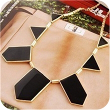 欧美饰品呛口小辣椒黑色几何不规则吊坠项链毛衣链厂家批发