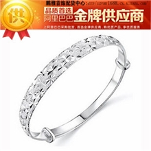 淘宝爆款镀925纯银手镯韩版复古磨沙满天星千足银手环低利润